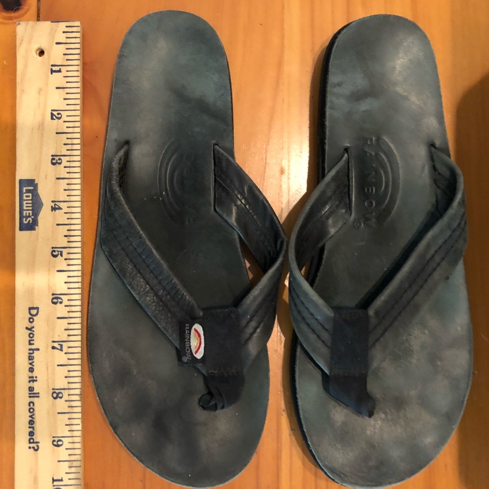 Rainbow Black Flip Flop Sandals Black 7-7.5